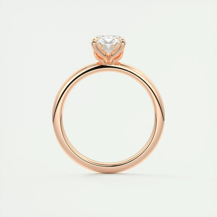 Oval solitaire lab grown diamond ring in jewelry gift box
