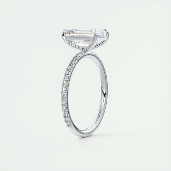 Classic emerald pave engagement ring crafted for everyday wear