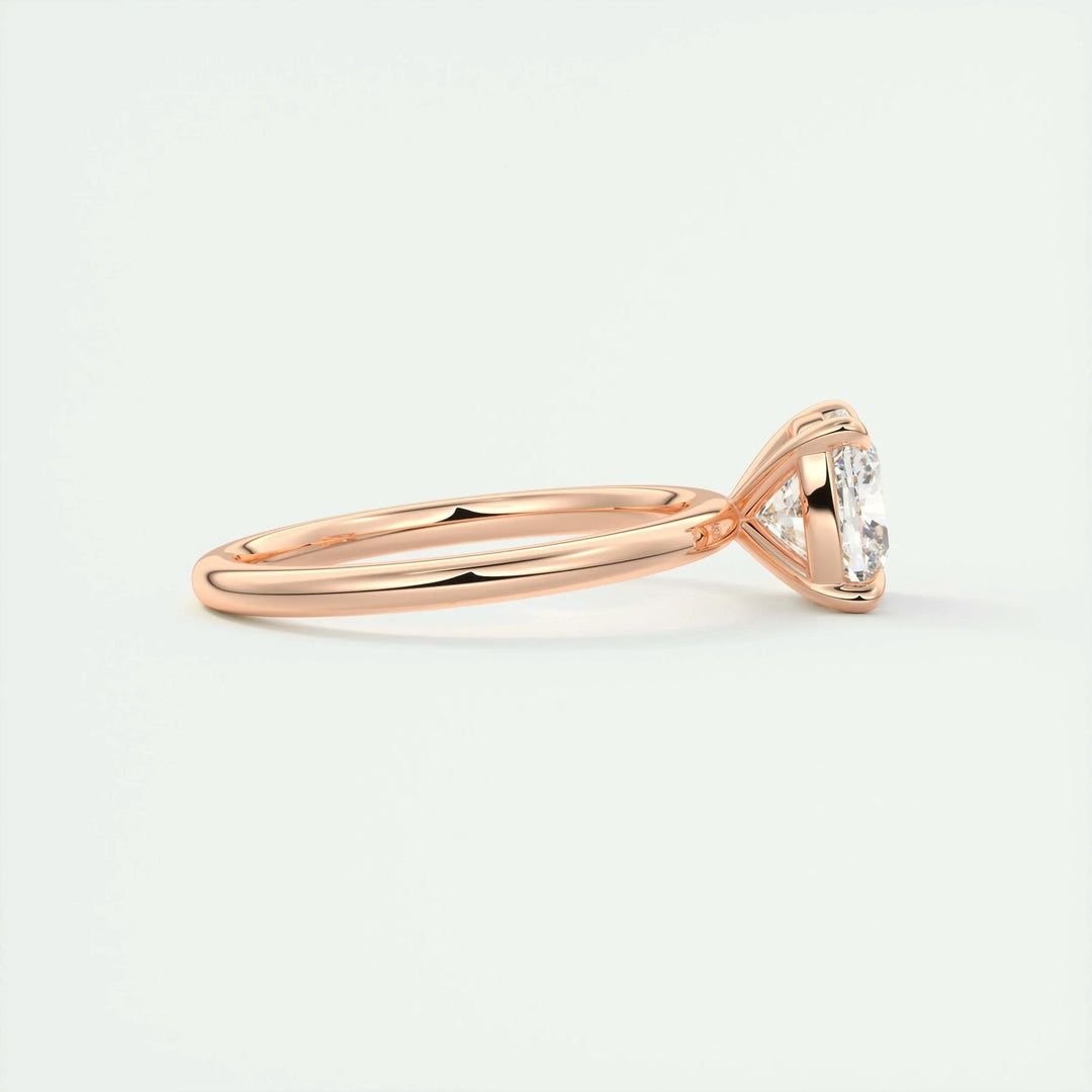 Handcrafted cushion cut solitaire lab grown diamond engagement ring