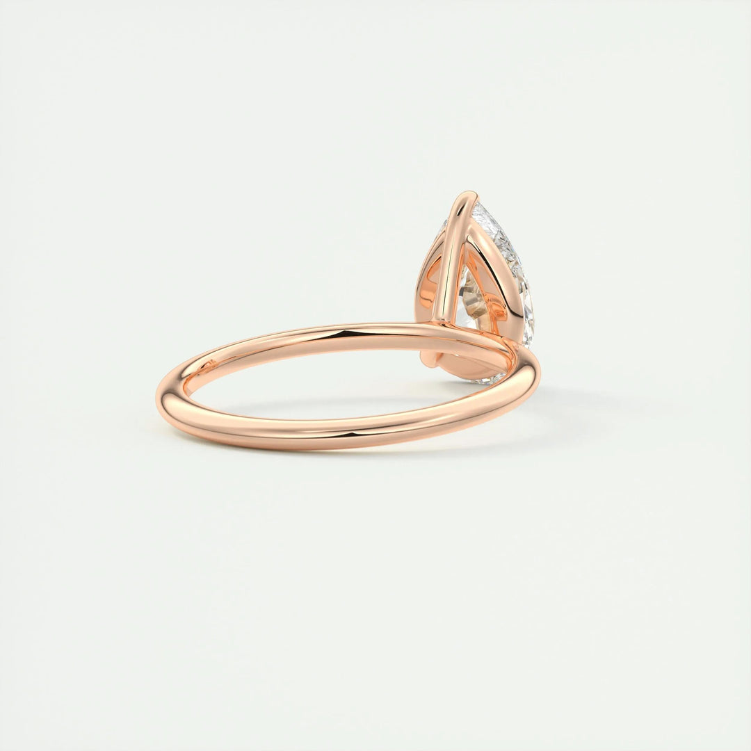 IGI certified pear cut diamond in solitaire engagement ring setting
