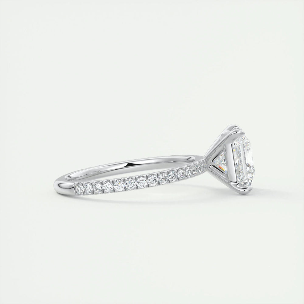 Princess pave engagement ring with IGI certificate and packaging