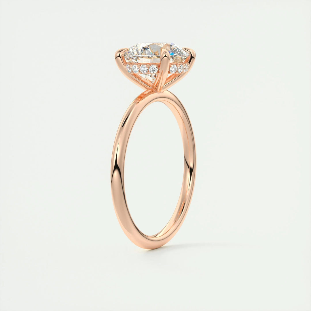 Shop the round cut hidden halo engagement ring collection online