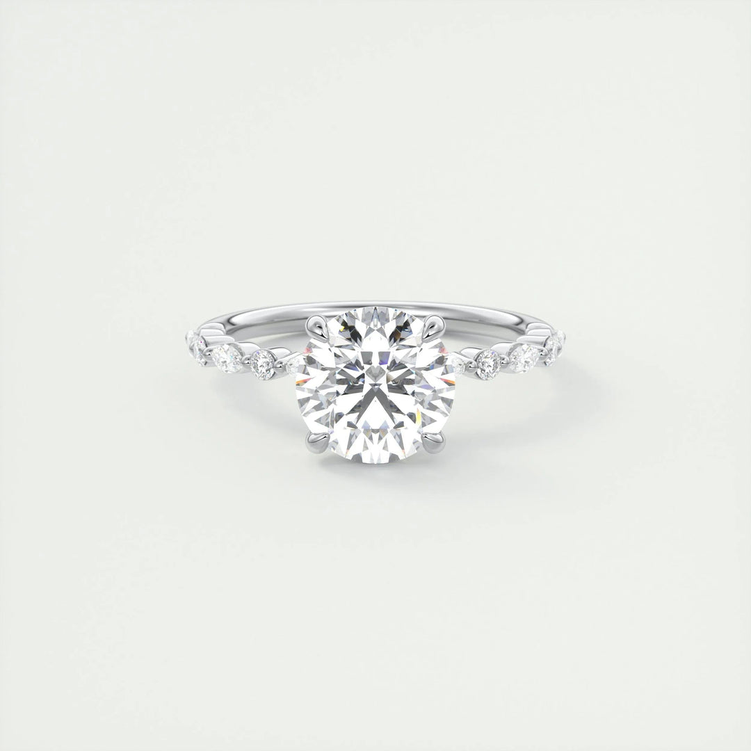 2CT round cut pave engagement ring available to buy now