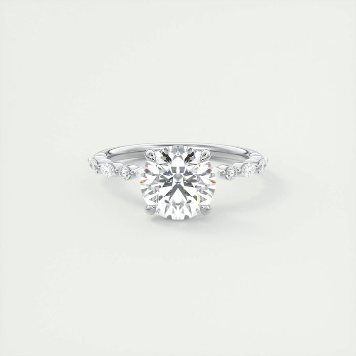 2CT round cut pave engagement ring available to buy now