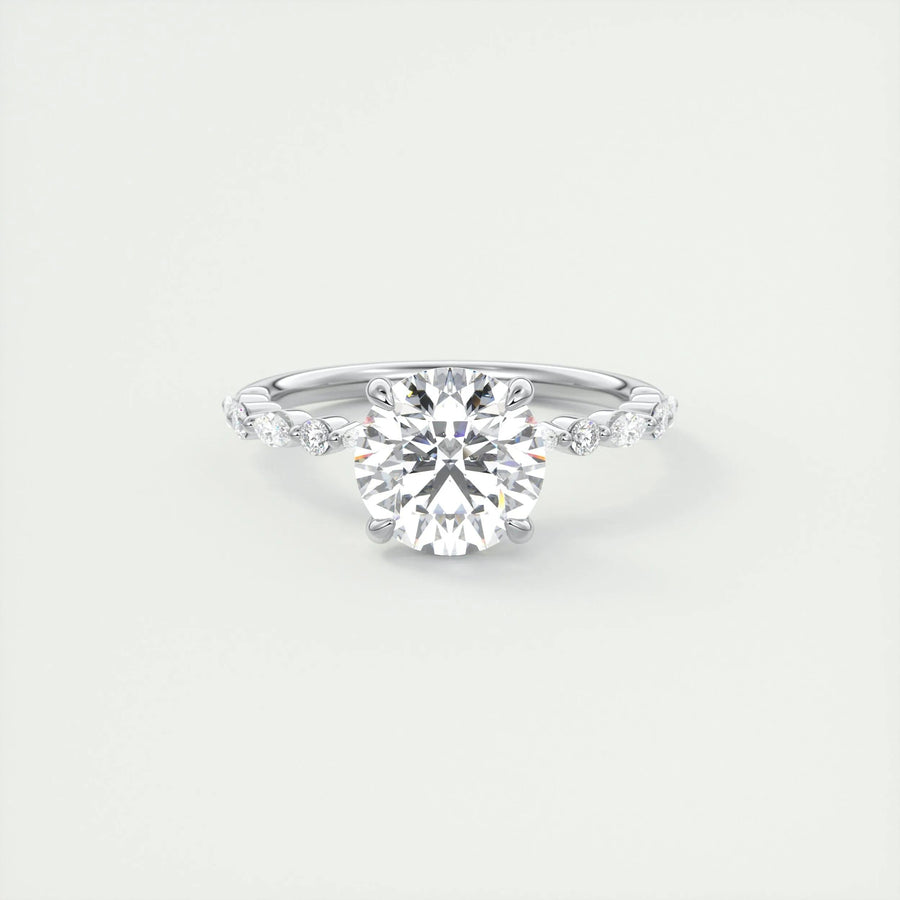 2CT round cut pave engagement ring available to buy now