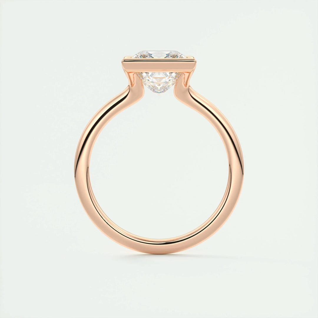 Princess solitaire engagement ring close-up highlighting diamond sparkle