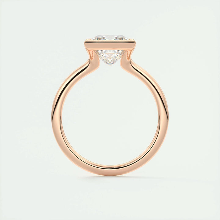 Princess solitaire engagement ring close-up highlighting diamond sparkle