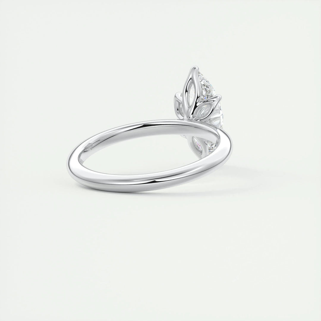 Marquise solitaire engagement ring close-up highlighting diamond sparkle