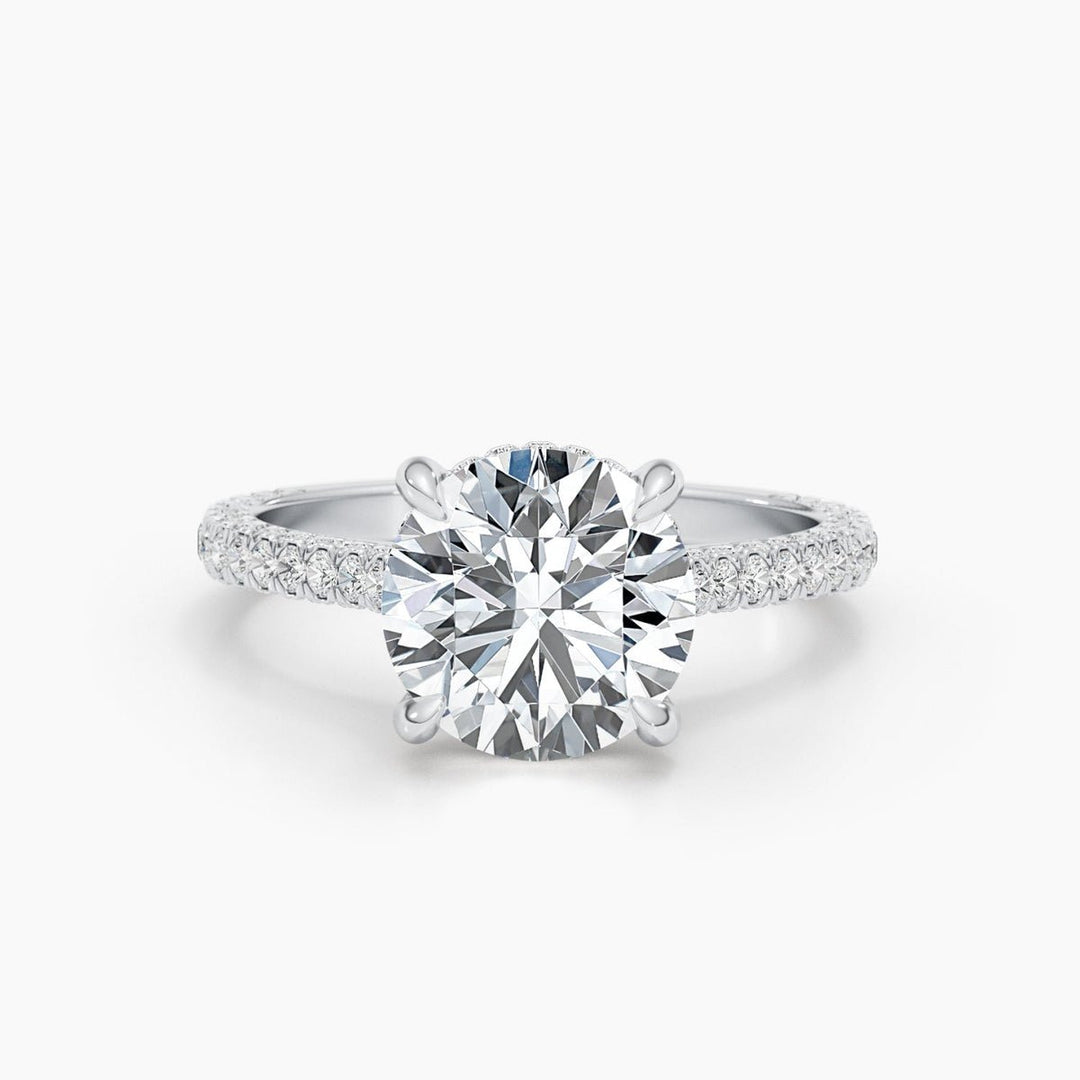Shop round hidden halo lab grown diamond engagement ring