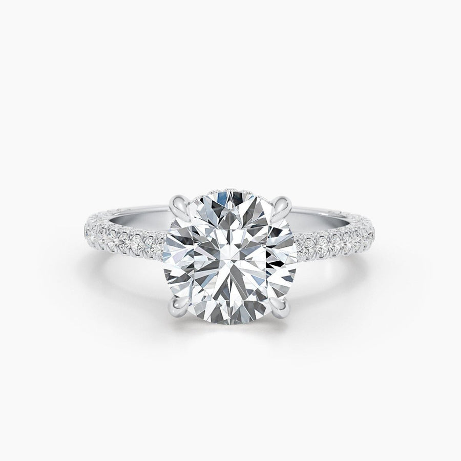 Shop round hidden halo lab grown diamond engagement ring