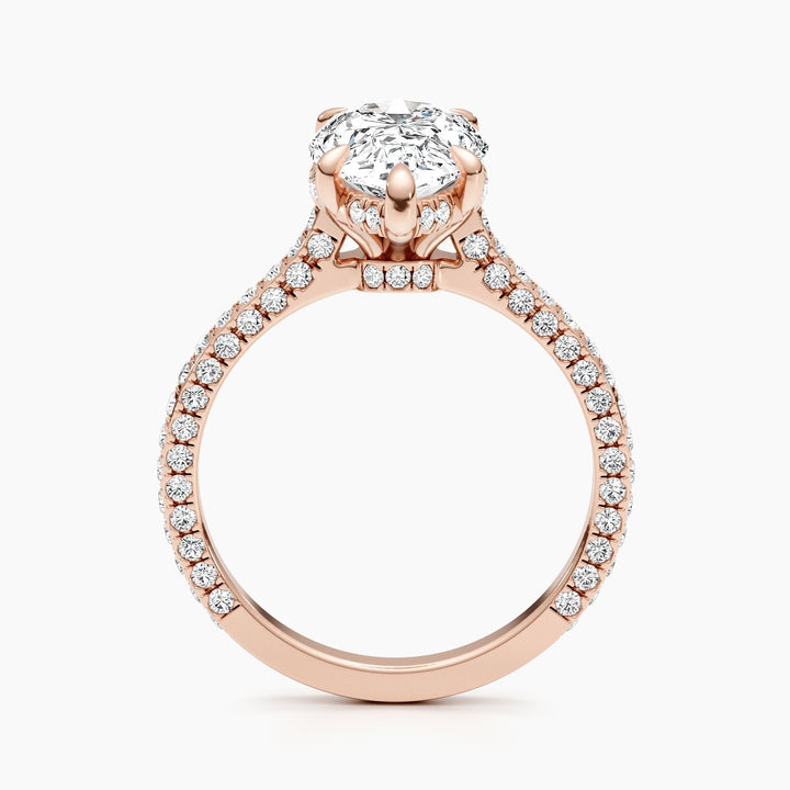 Pear cut diamond ring worn on hand