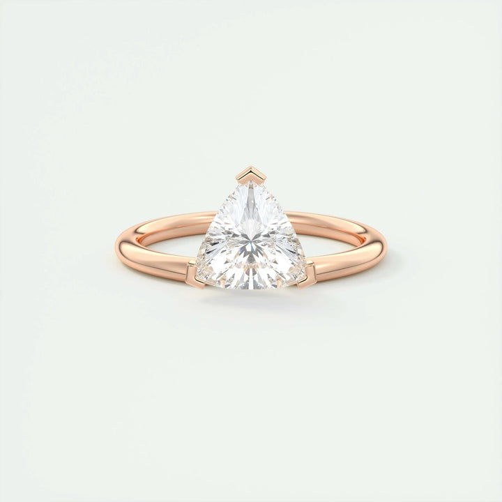 Premium trillion cut solitaire engagement ring crafted in solid gold