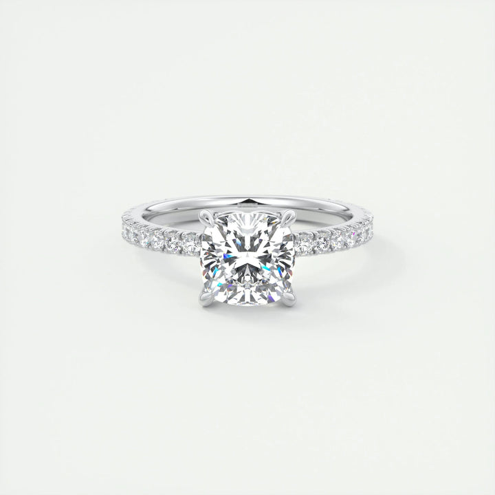 Shop cushion cut pave lab grown diamond engagement ring online