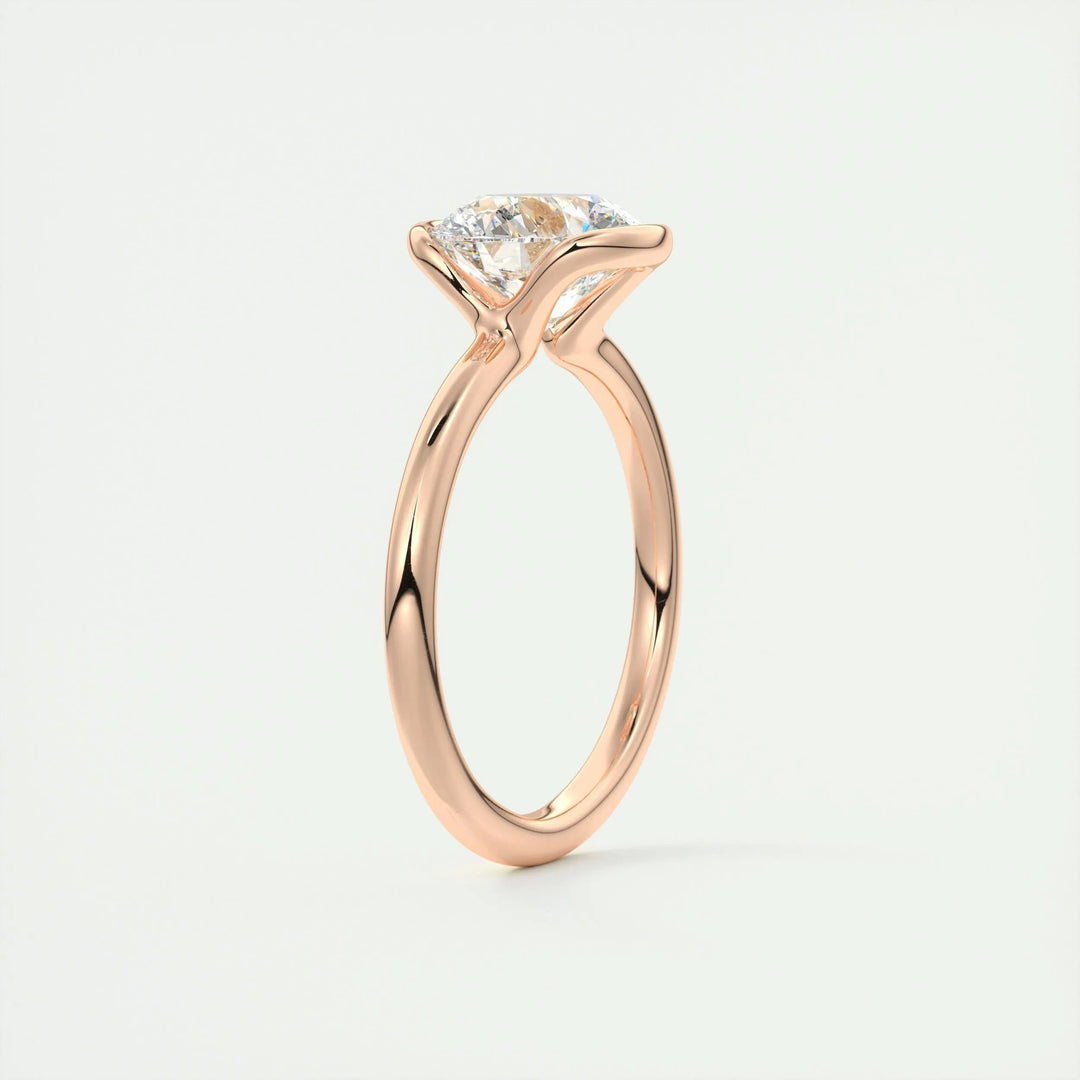 Round solitaire engagement ring with certified lab grown diamond