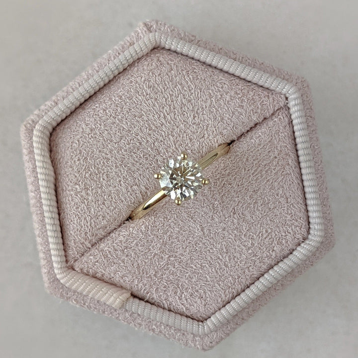 Discover round hidden halo lab grown diamond engagement ring online