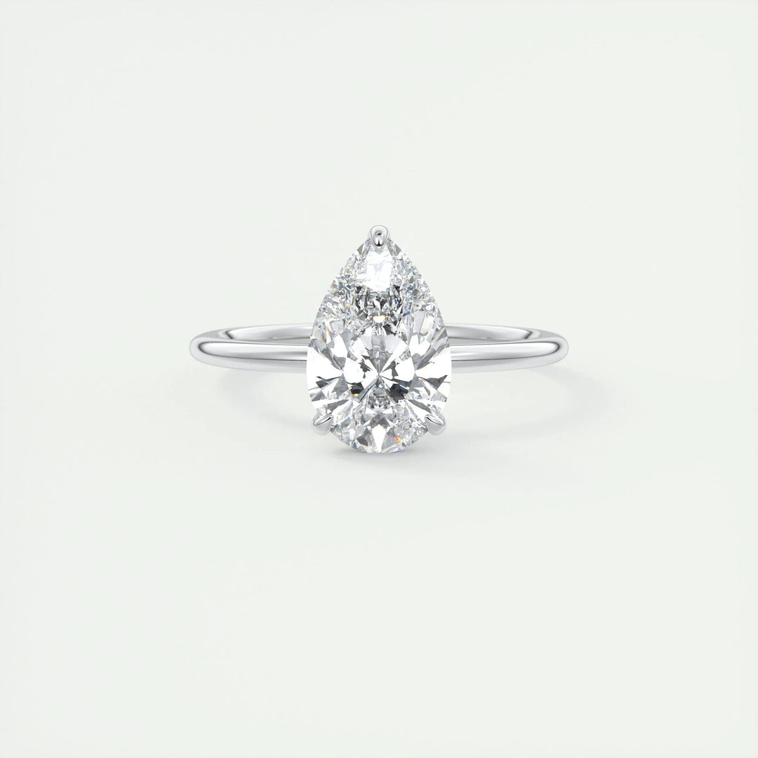 Buy 2CT pear solitaire lab grown diamond engagement ring online