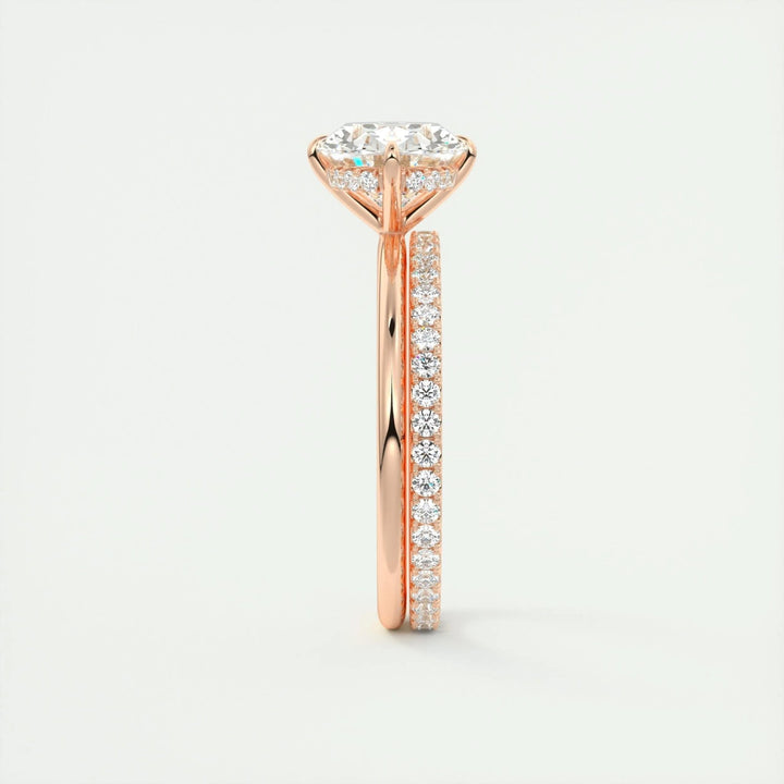 Oval hidden halo engagement ring with brilliant diamond sparkle