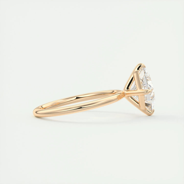 Princess cut diamond ring worn on hand