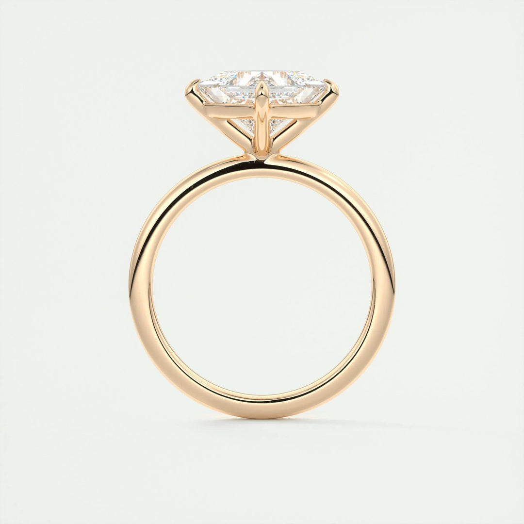 IGI certified princess cut diamond in solitaire engagement ring setting