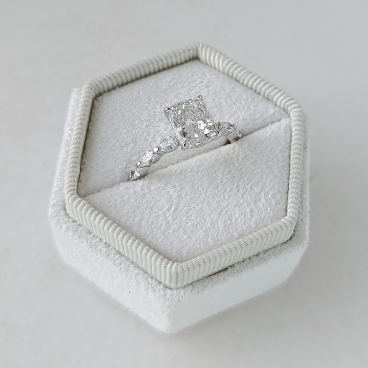Premium cushion cut pave engagement ring crafted in solid gold