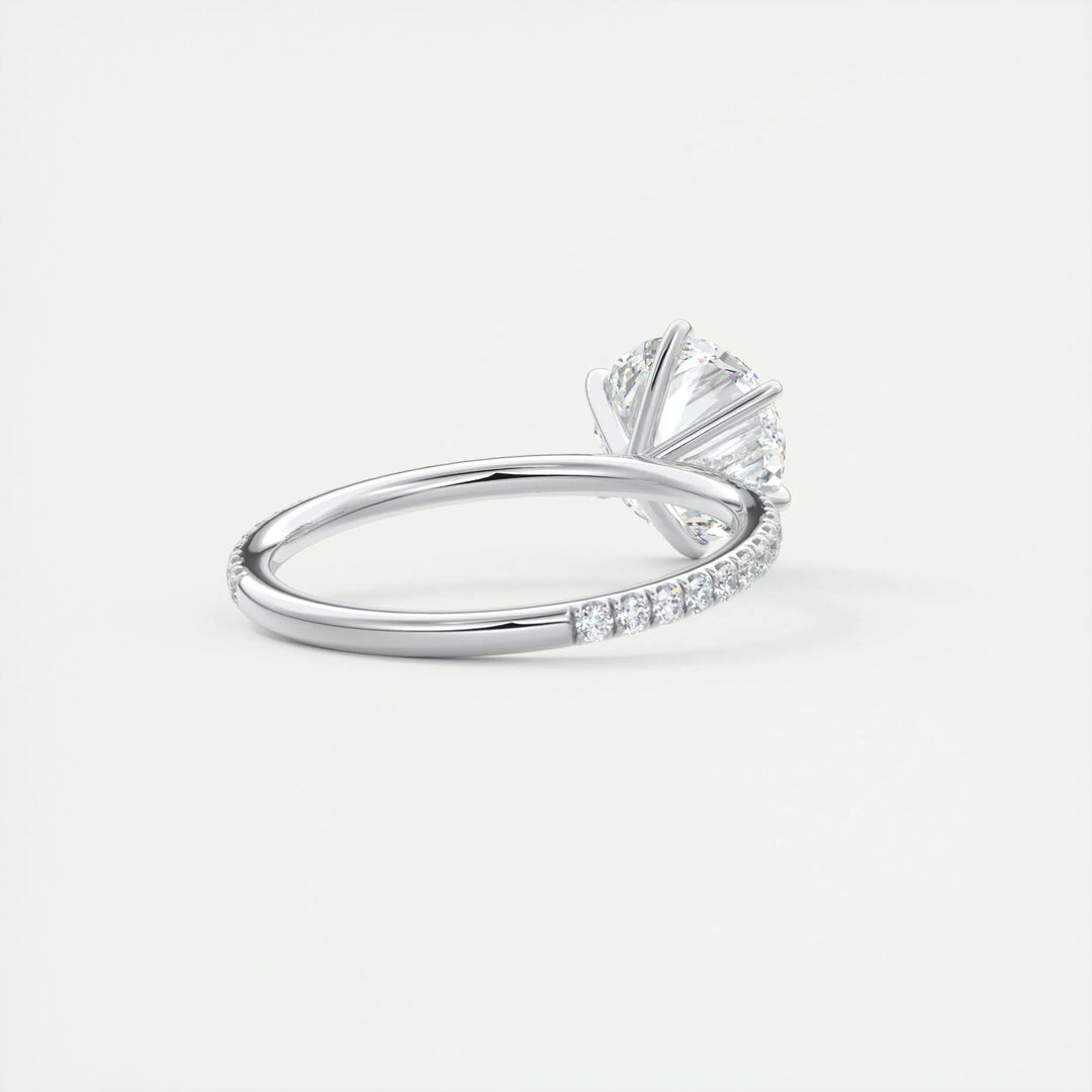 Premium round cut pave engagement ring crafted in solid gold