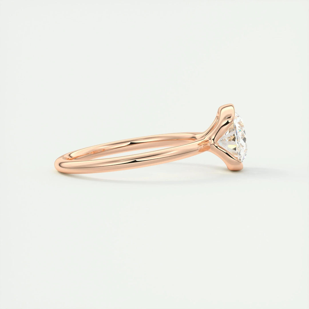 Premium oval cut bezel engagement ring crafted in solid gold