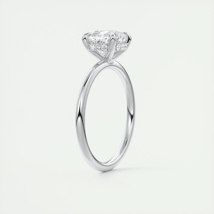 Cushion hidden halo engagement ring with brilliant diamond sparkle