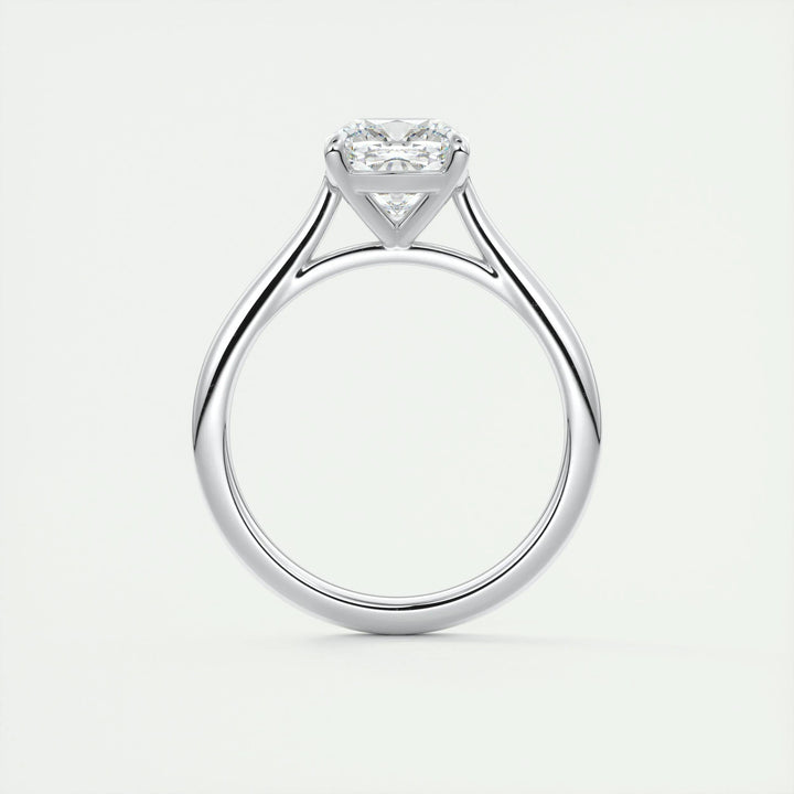 Cushion solitaire engagement ring with certified lab grown diamond