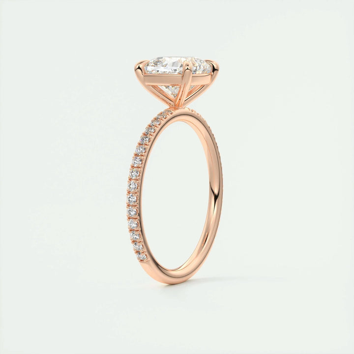 Classic cushion pave engagement ring crafted for everyday wear