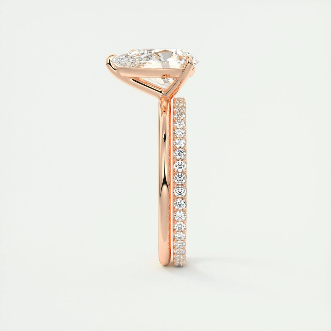 Pear solitaire engagement ring with certified lab grown diamond