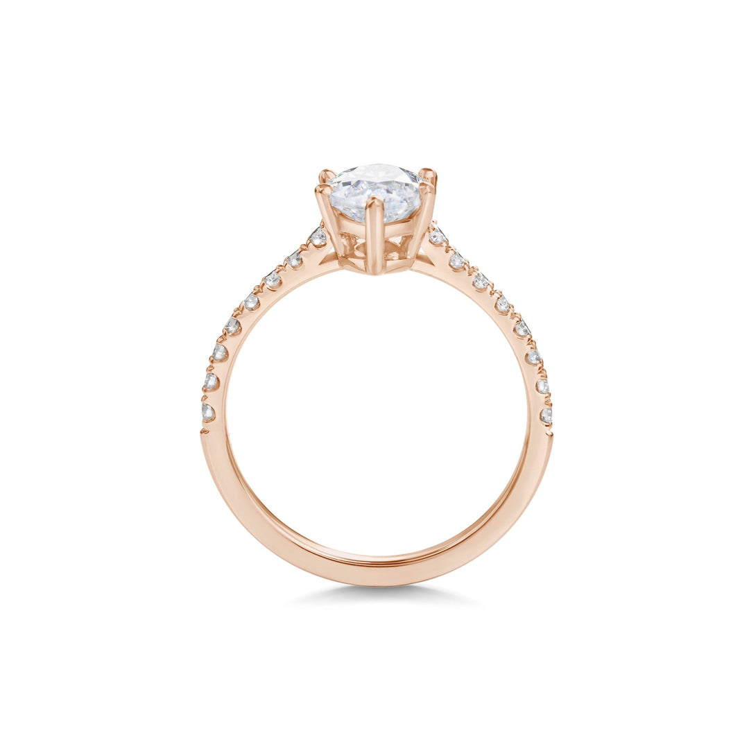 Marquise pave engagement ring with IGI certificate and packaging