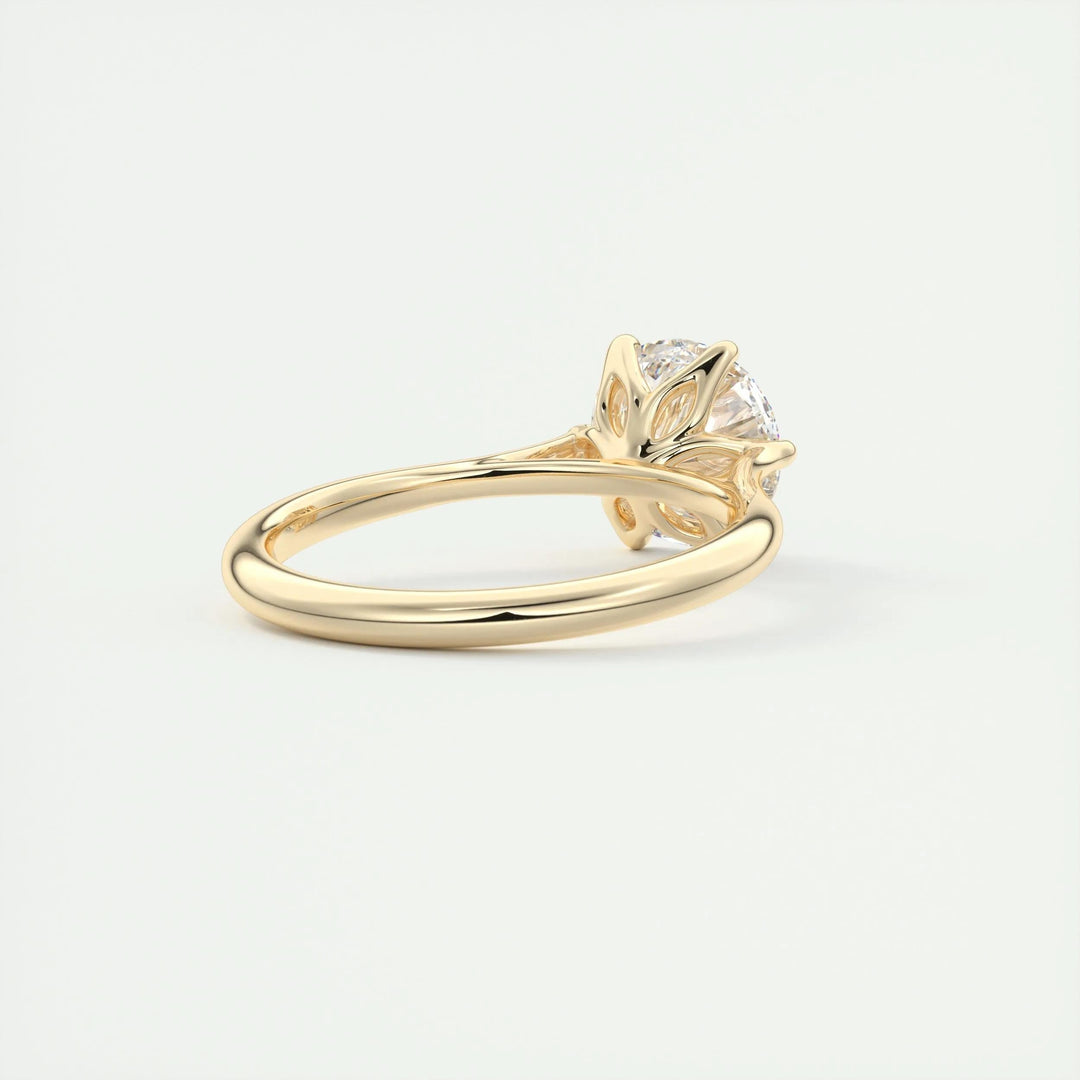Round pave diamond engagement ring available in multiple metals