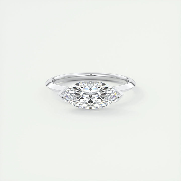 2CT marquise solitaire lab grown diamond engagement ring for sale
