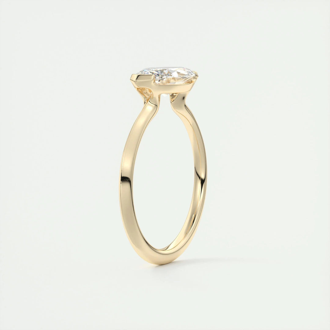 Marquise solitaire engagement ring close-up highlighting diamond sparkle
