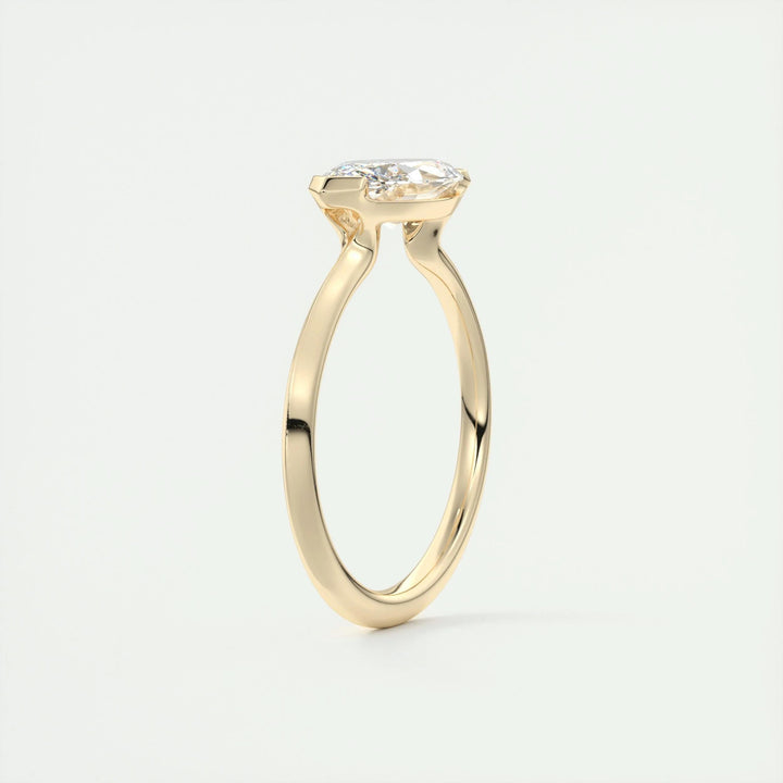 Marquise solitaire engagement ring close-up highlighting diamond sparkle