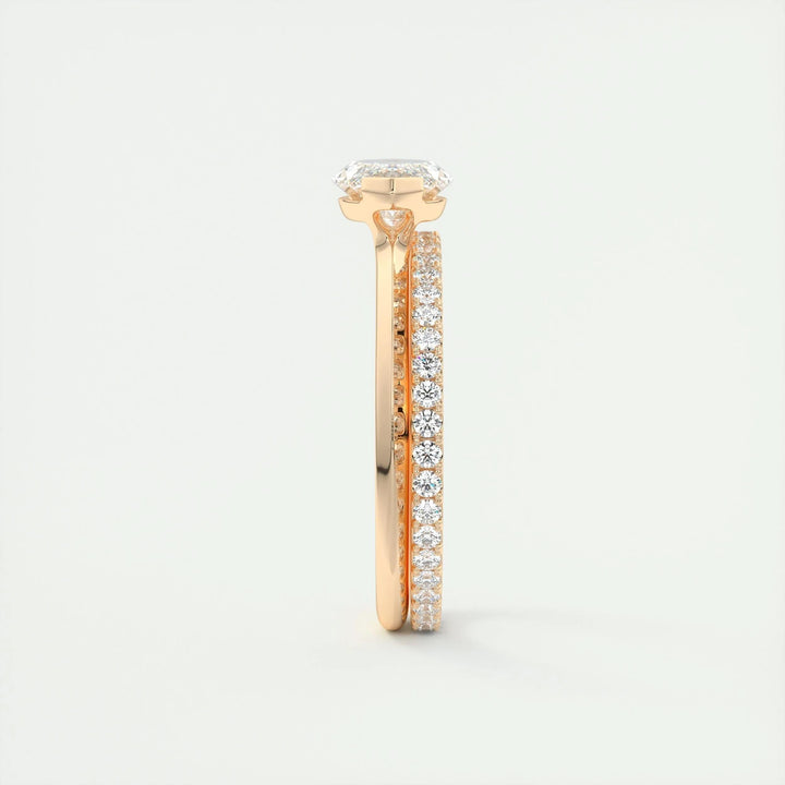 Side angle of marquise solitaire diamond engagement ring