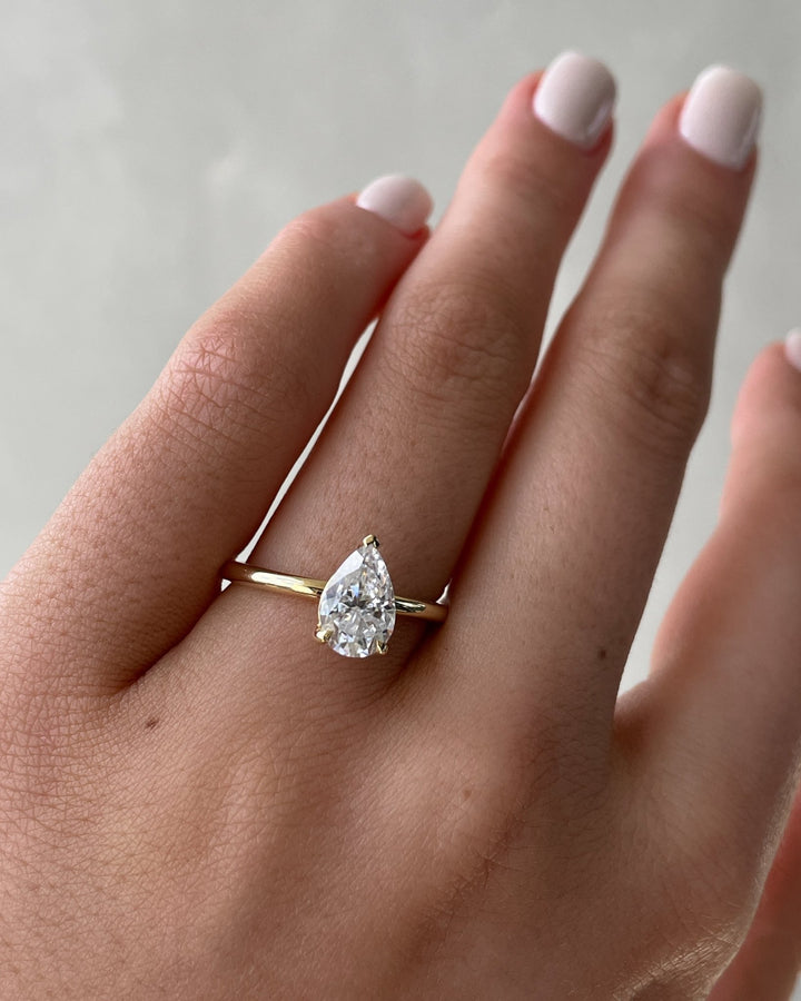 1.80CT pear solitaire lab grown diamond engagement ring for sale