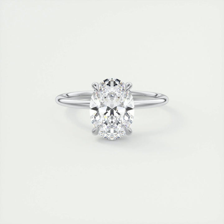 Discover oval hidden halo lab grown diamond engagement ring online