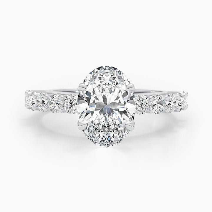 Discover oval pave lab grown diamond engagement ring online