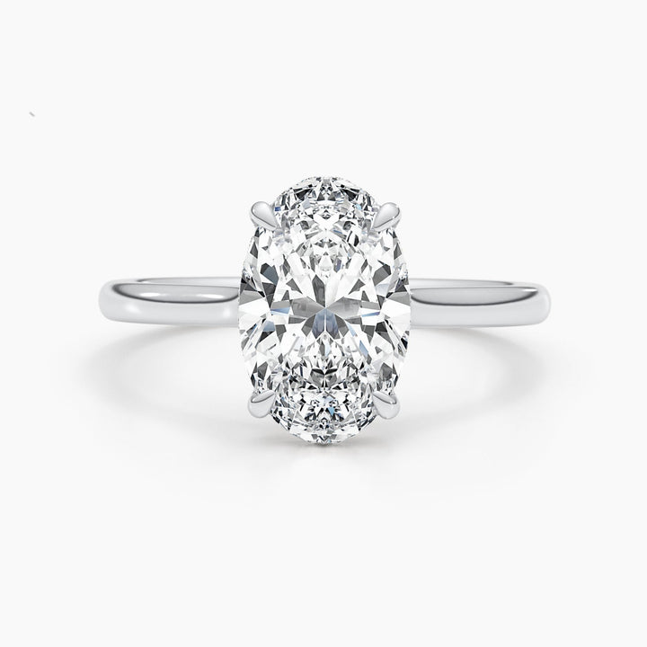 2.5CT oval hidden halo lab grown diamond engagement ring for sale