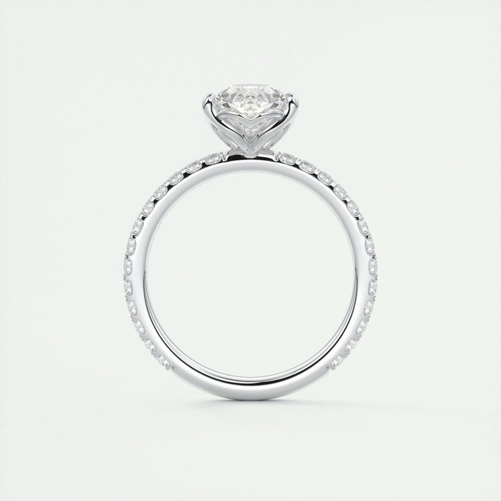 Premium pear cut pave engagement ring crafted in solid gold
