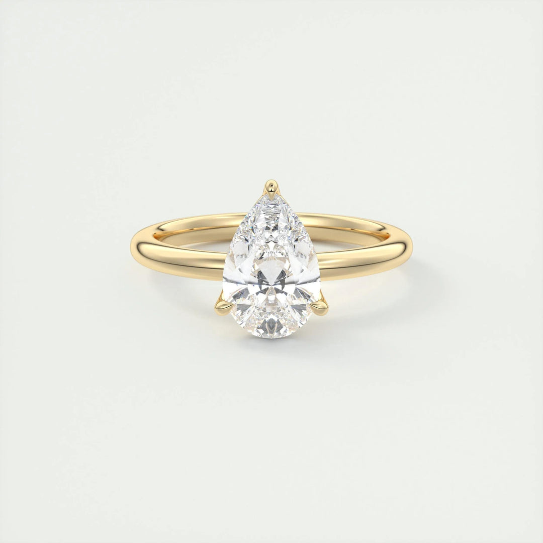 Buy 2CT pear solitaire lab grown diamond engagement ring online