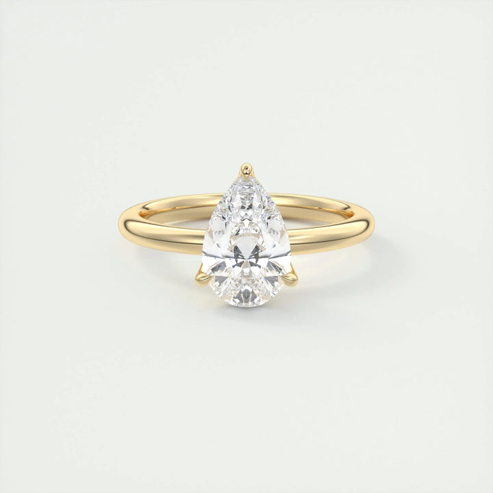 Buy 2CT pear solitaire lab grown diamond engagement ring online