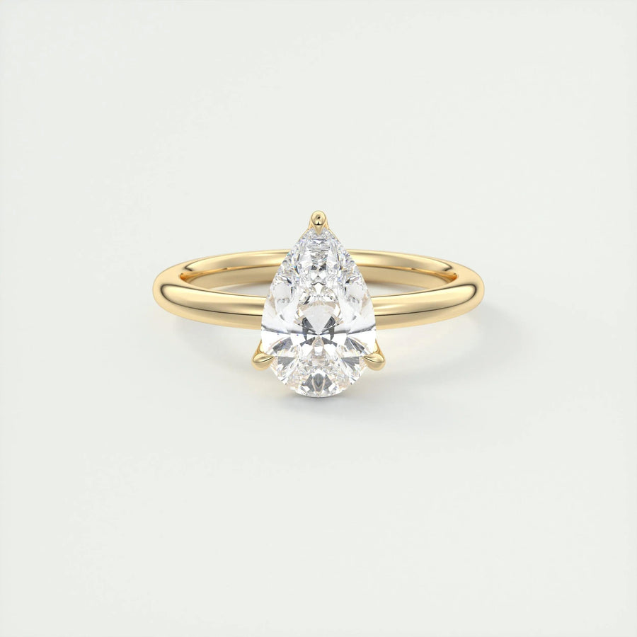 Buy 2CT pear solitaire lab grown diamond engagement ring online