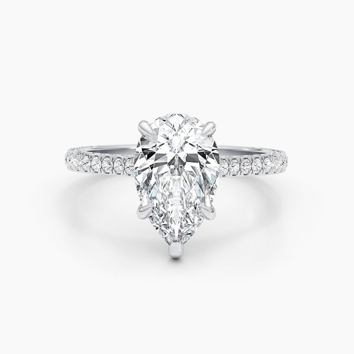 2.51CT pear cut hidden halo engagement ring available to buy now