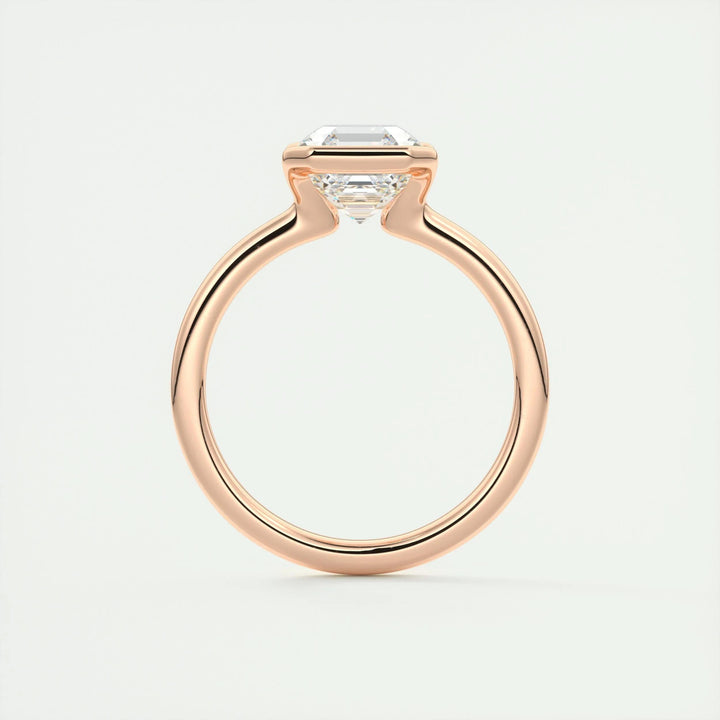 Asscher solitaire engagement ring offered in gold and platinum