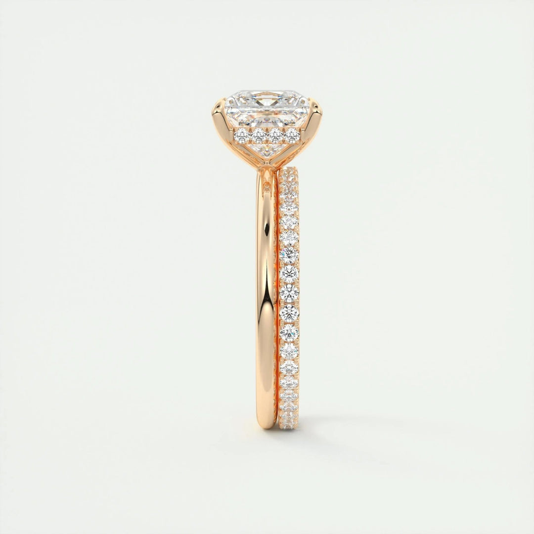Princess hidden halo diamond ring presented in signature gift packaging