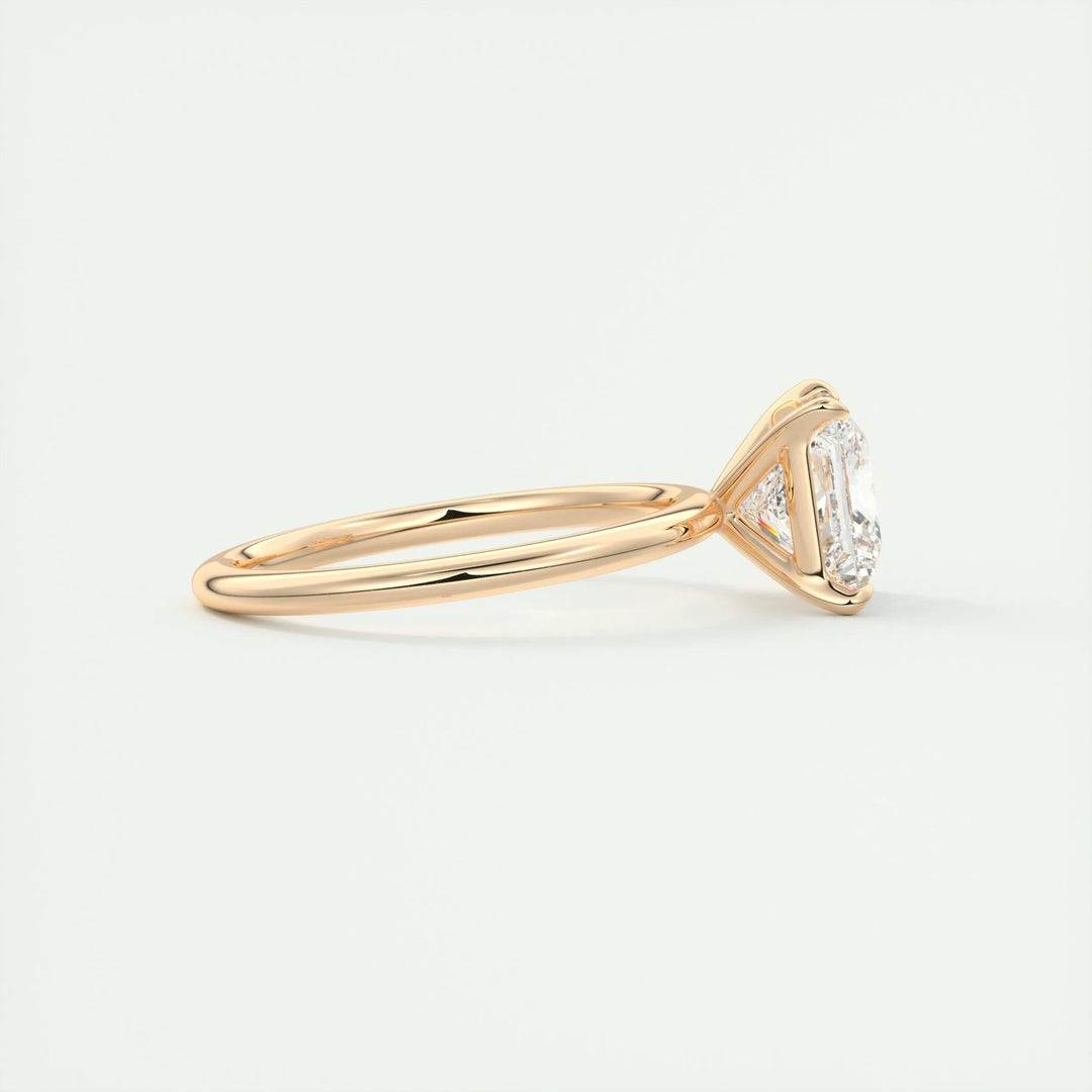 Princess solitaire engagement ring with certified lab grown diamond