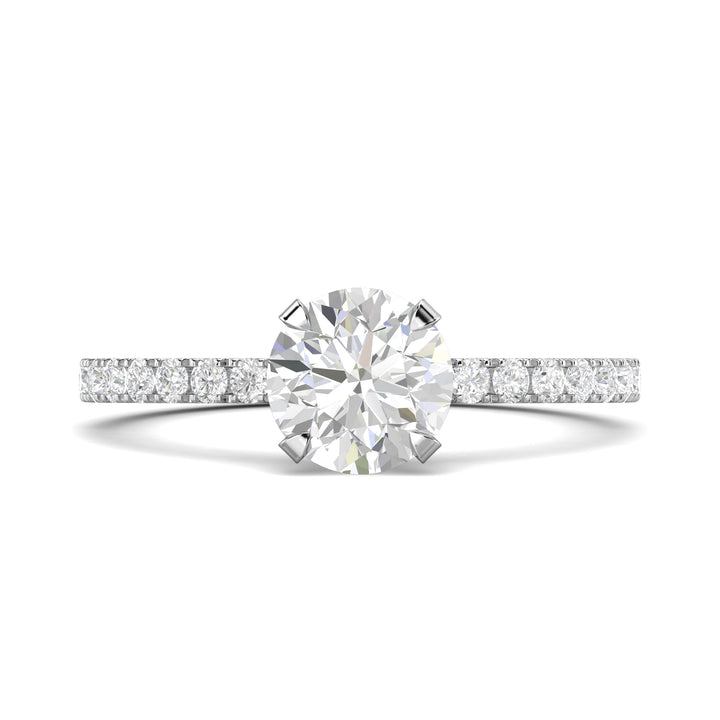 1.03CT round pave lab grown diamond engagement ring for sale