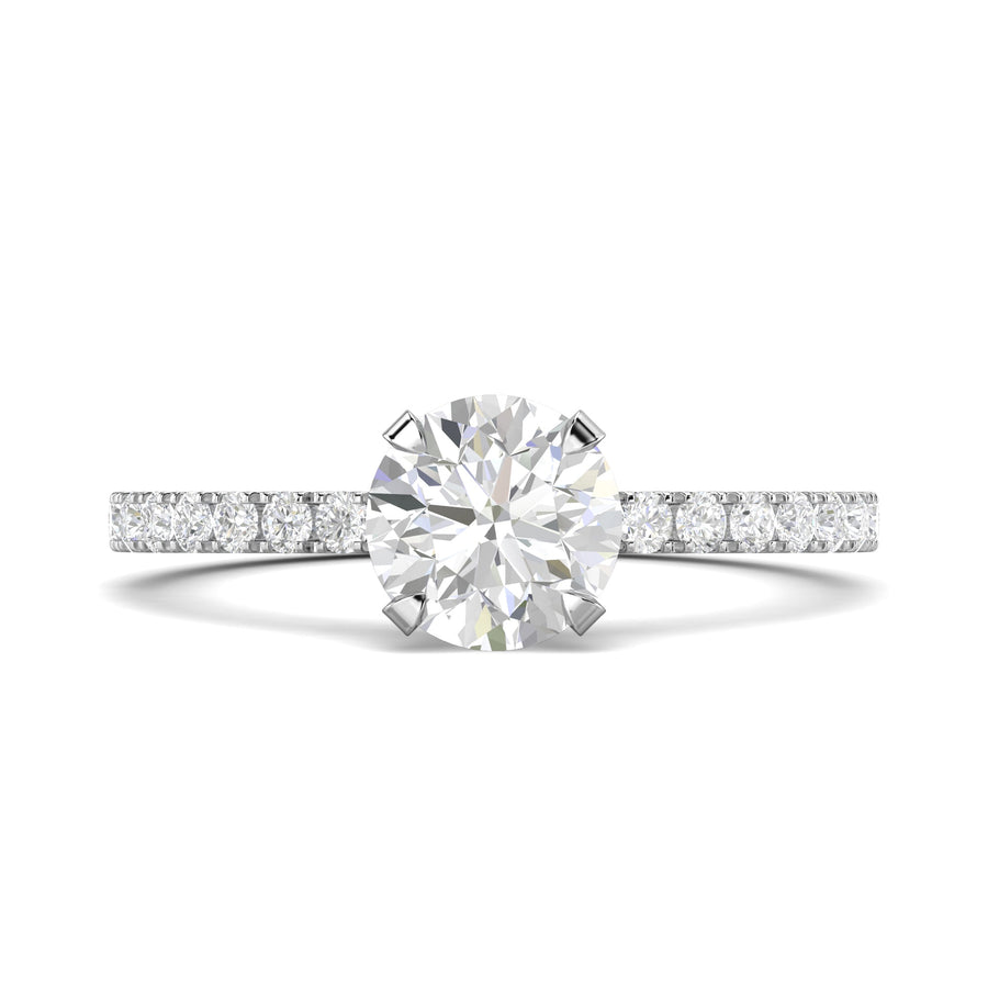 1.03CT round pave lab grown diamond engagement ring for sale